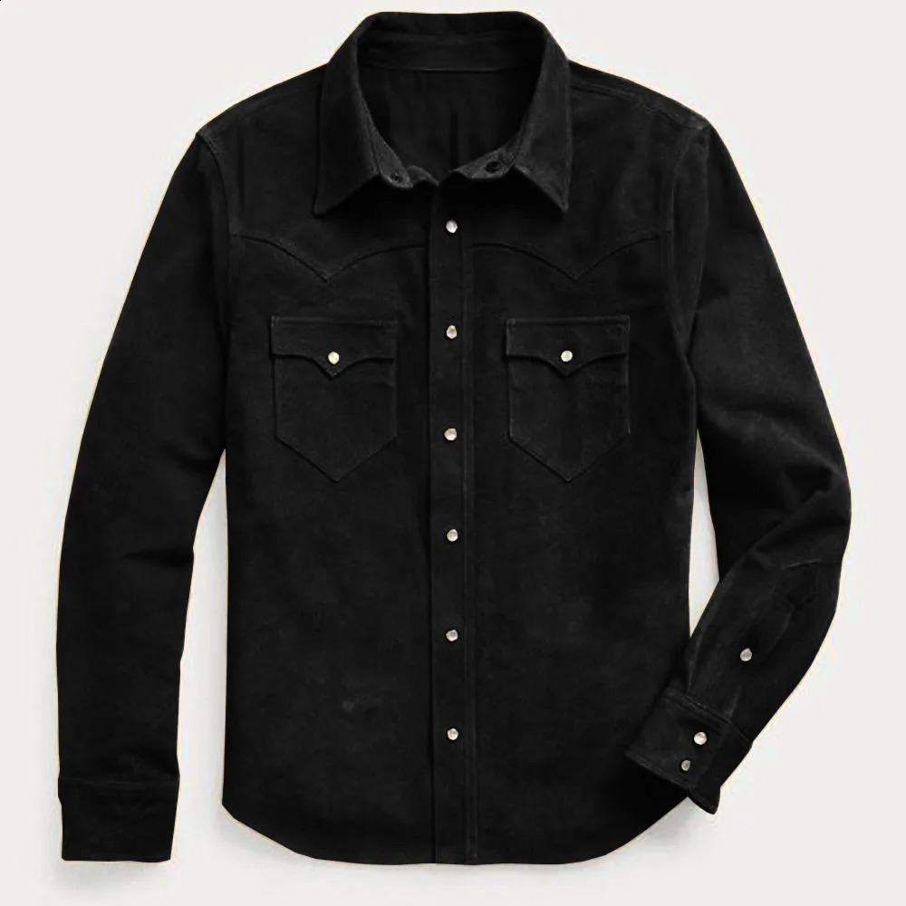 Mens jacket mens single chest jacket fashionable mens motorcycle style suede 1-piece set version lapel top 240930