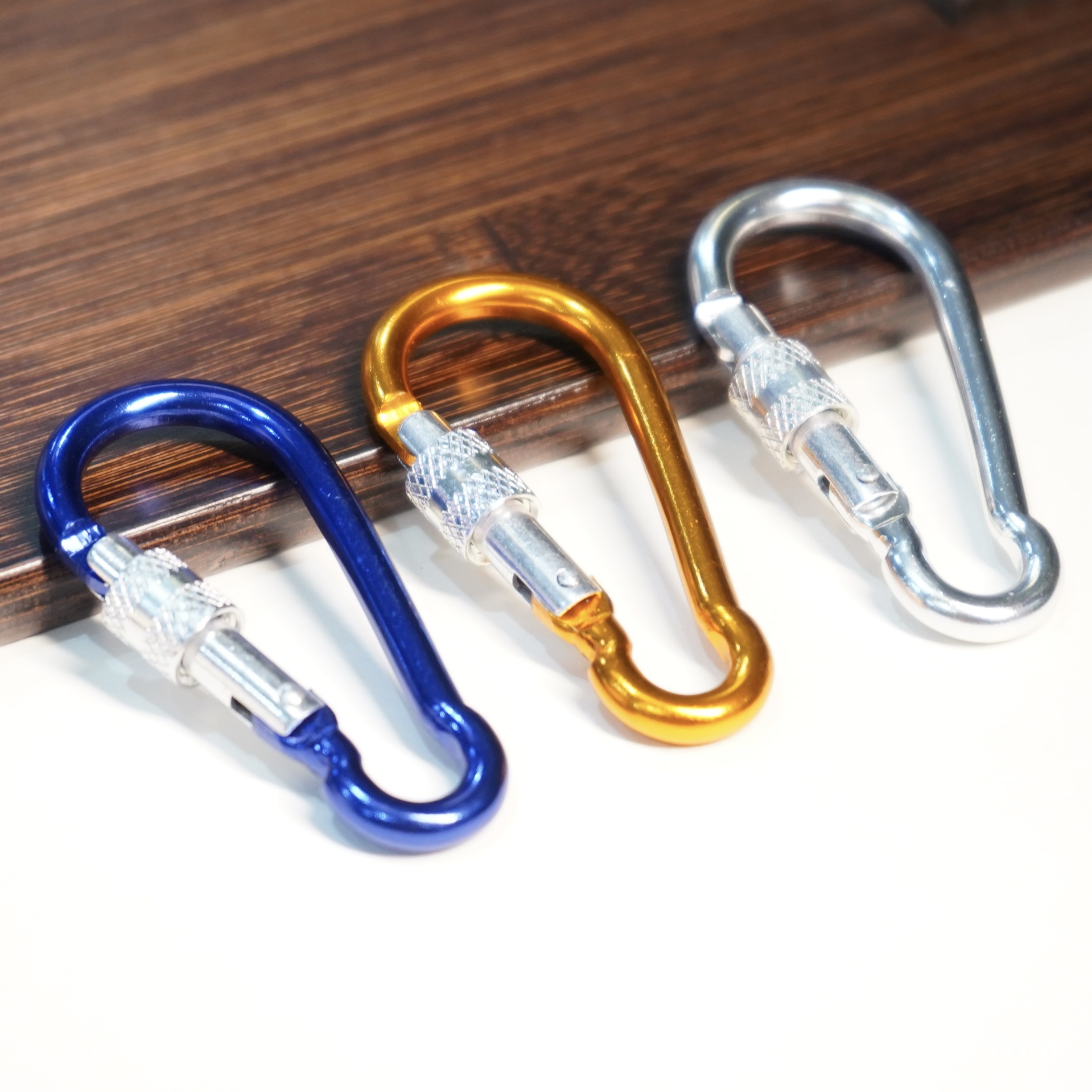 Carabiner Keyring Keychain Hook#6 Model Lockable Aluminum Carabiner with Hexagon Shape by Manufacturer