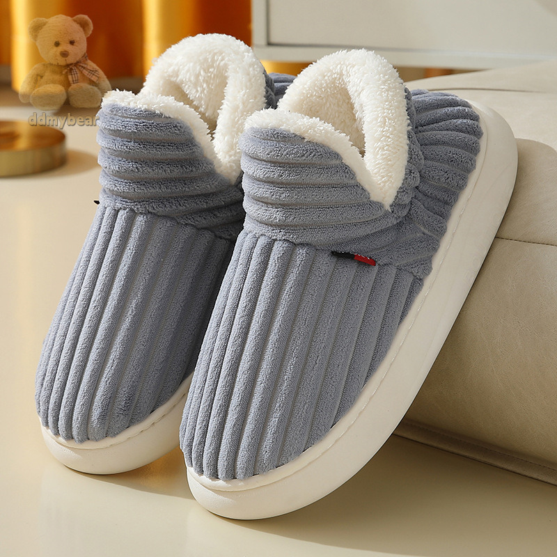 Ddmybear Heel Wrapped With Added Plush In Winter And Thick Soled Postpartum Women, Indoor Household Warmth, Cotton Shoes For Men Chinese Brand Shoes F