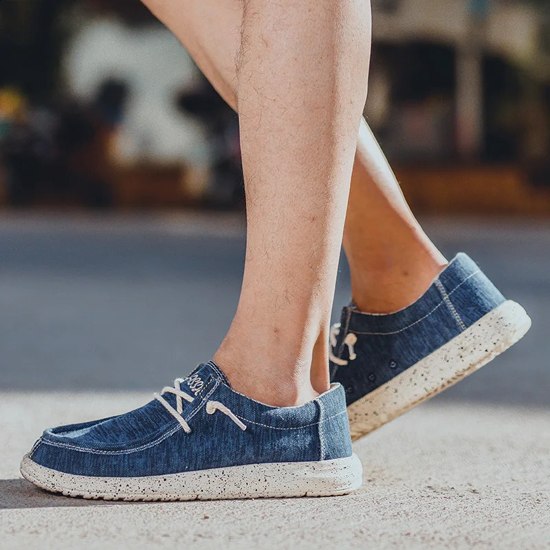 Summer Mens Canvas Shoes Comfortable Soft Mens Shoes Breathable Mens Vulcanized Shoes Slip on Mens Casual Flat Shoes 240930