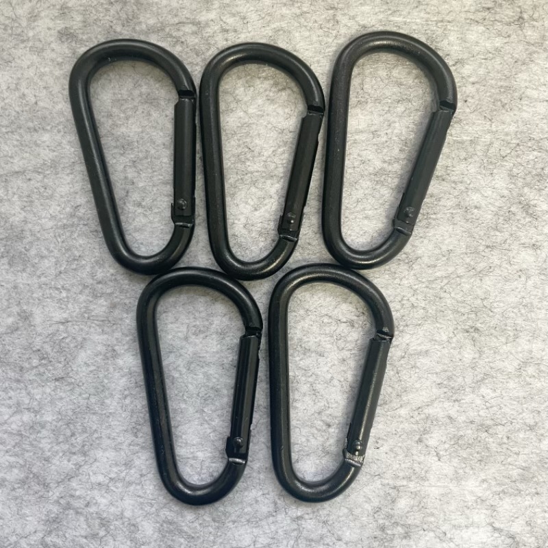Full Black Electroplated D-Type Carabiner for Outdoor Activities