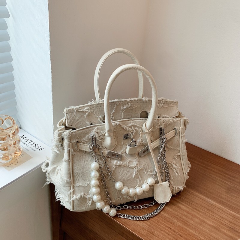 Handcrafted 2024 Autumn Denim Kelly Handbag Vintage Style | Perfect hot Fall Accessory
