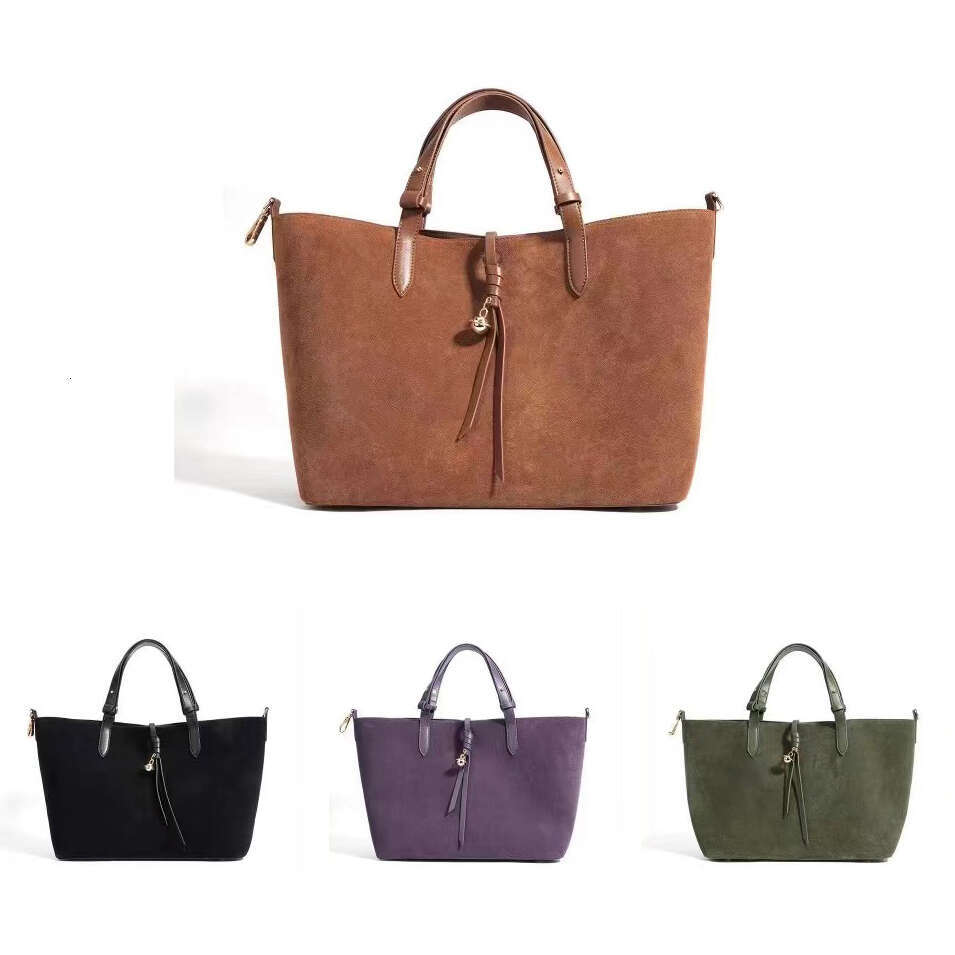 Designer Suede Leather Shoulder Bags For Women 2024 New Trendy Shopping High Capacity Handbags Travel Hand Bag