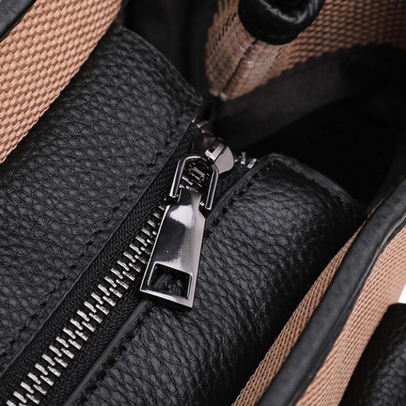 2024 Black Designer Handbag Checkered Printed Wide Strap Canvas Pu Leather Shoulder Women's Wallet Crossbody Bag