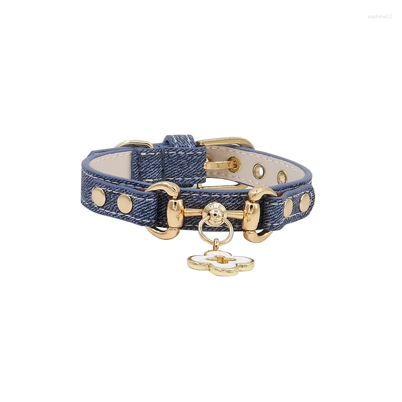 Dog collar designer high fashion collar denim pet collar