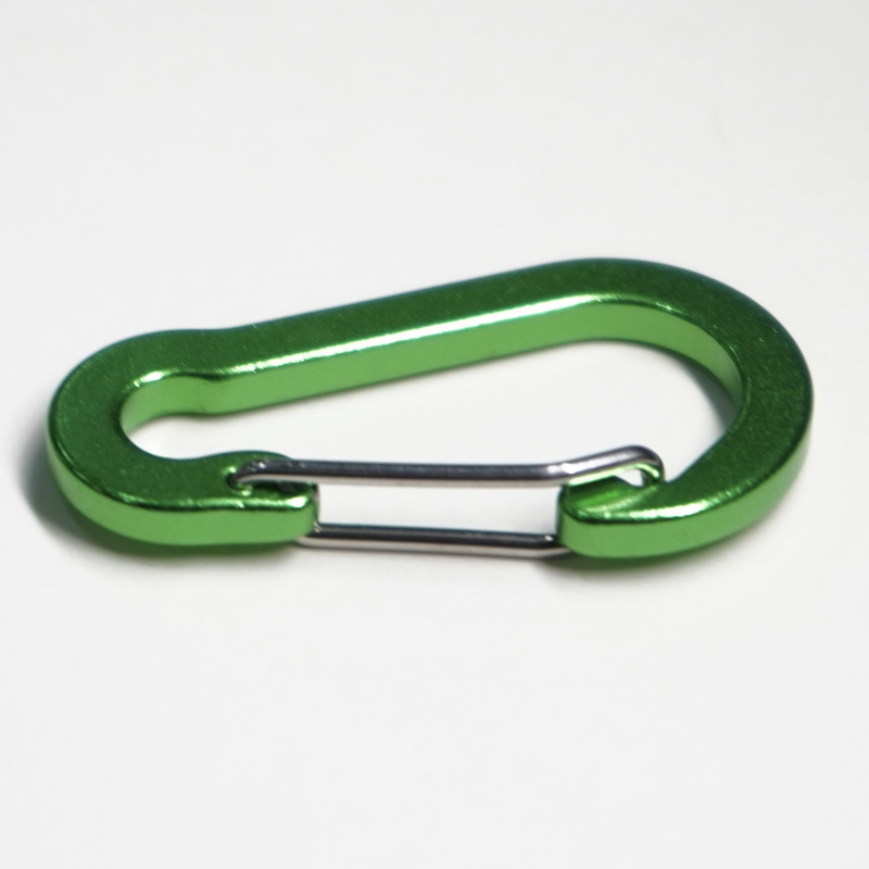 Flat-Shaped Colored Aluminum Alloy Carabiner with Spring Lock for Climbing