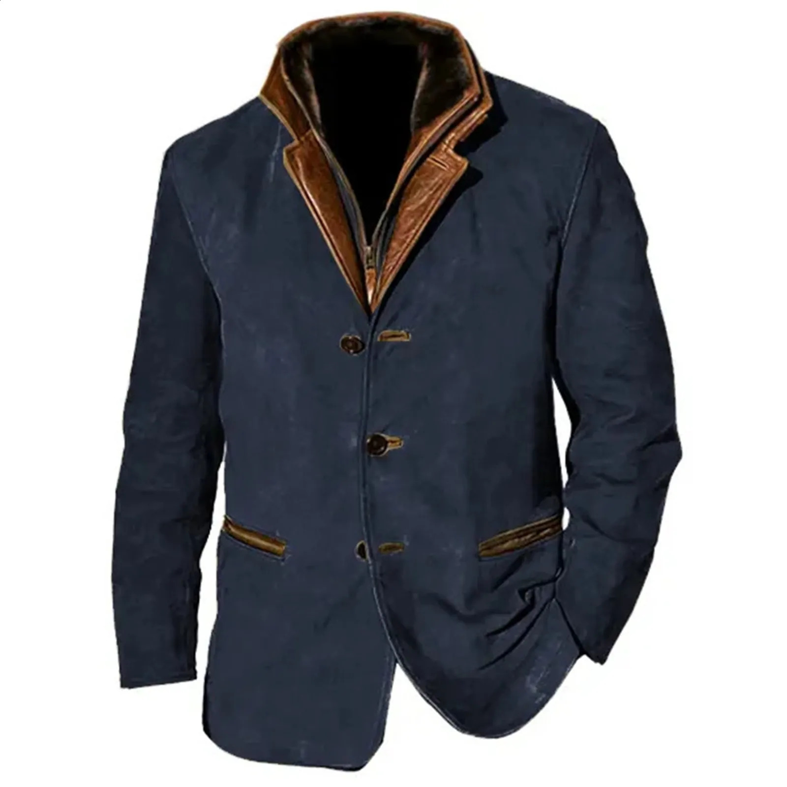 Mens and Qomen Heavy Industrial Retro Work Retro American Casual Printed Mens Coat 240930