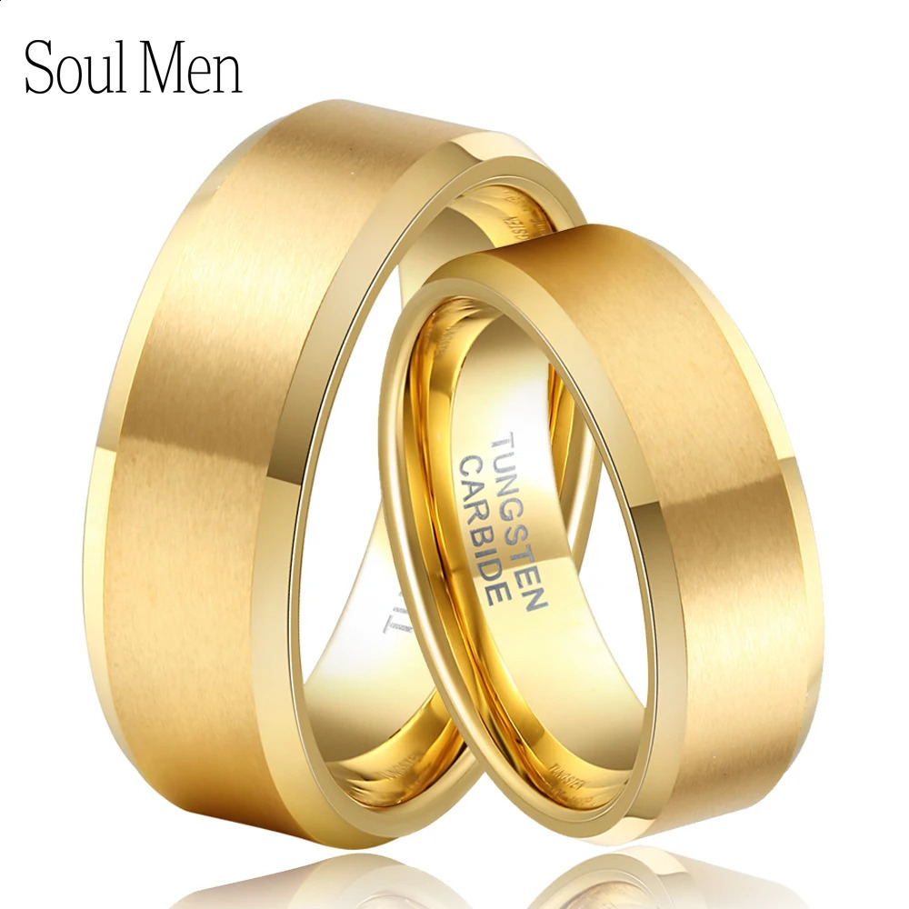 Trendy Tungsten Rings Wedding Bands For Women Men Couples For Engagement Ring Holiday Gifts Anillo Tungsteno Pareja Boda Marriag 240927