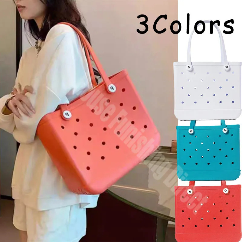 2024 New Designer Large Boggs Summer EVA Beach Basket Women's Picnic Handbag Waterproof Handbag Shopping Shoulder Bag