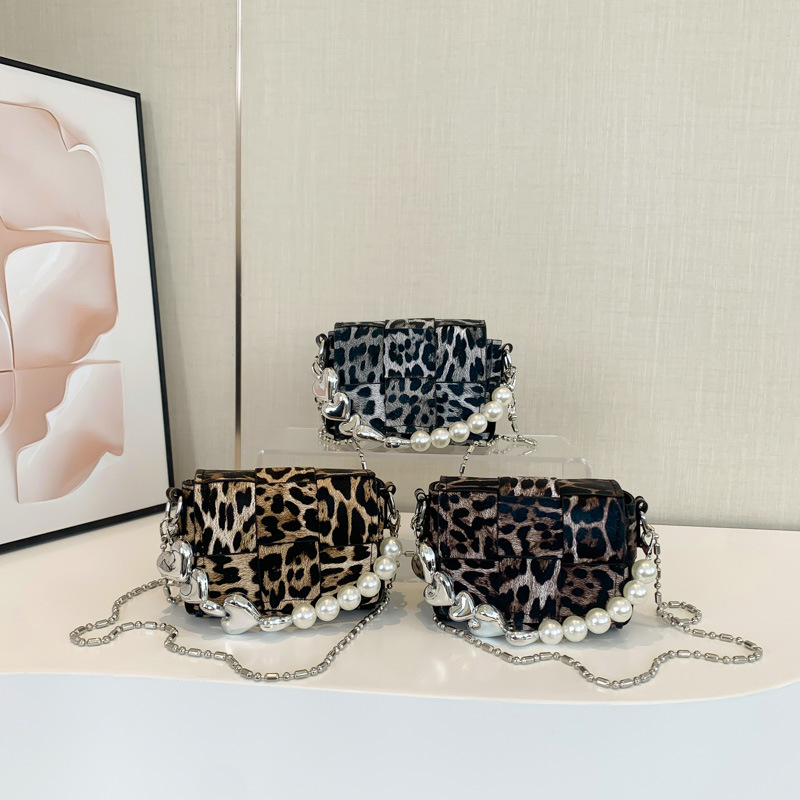 Women's new fashionable leopard print versatile mini small square bag