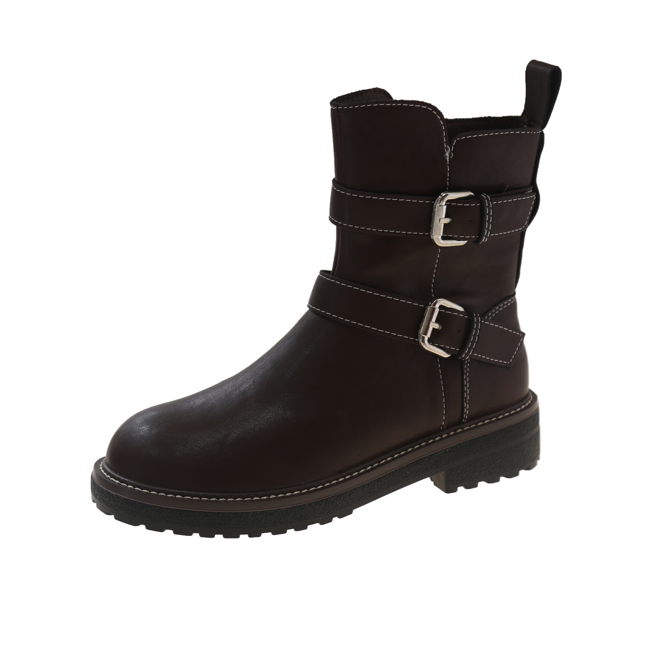 Trendy Women's Fashion Boots: Stylish Martin Boots with Thick Soles for Height Increase - Triple Black/Brown (2024) f3be