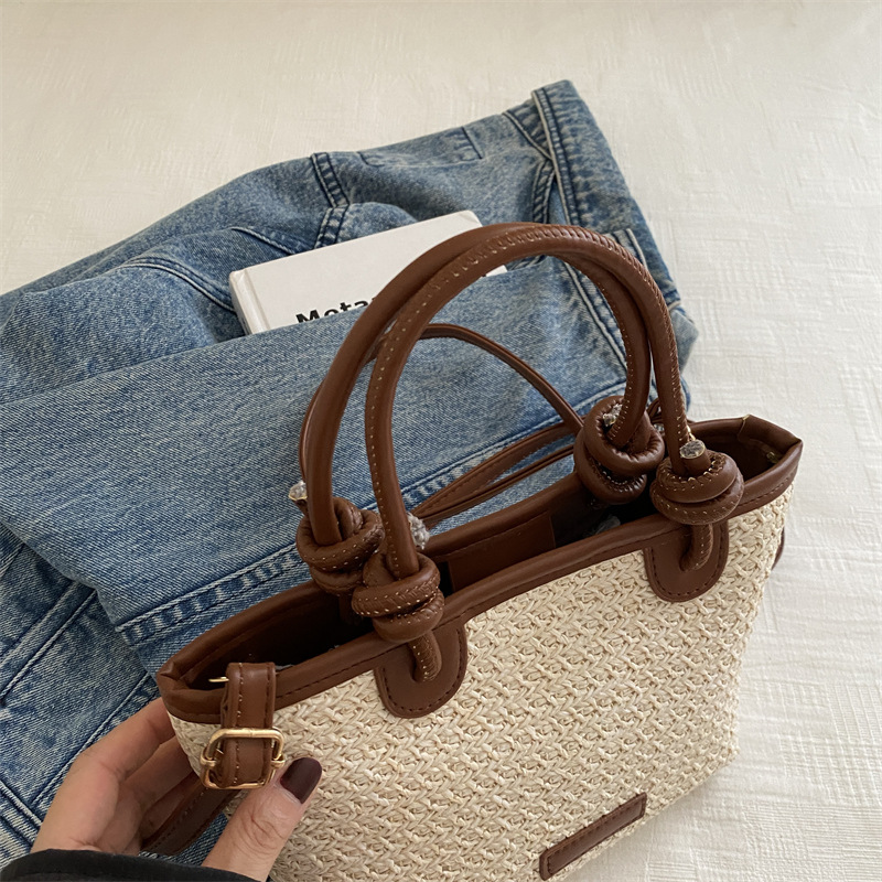 Women's Woven Shoulder Bag: Handheld Crossbody, Versatile Triple Beige Khaki 0416