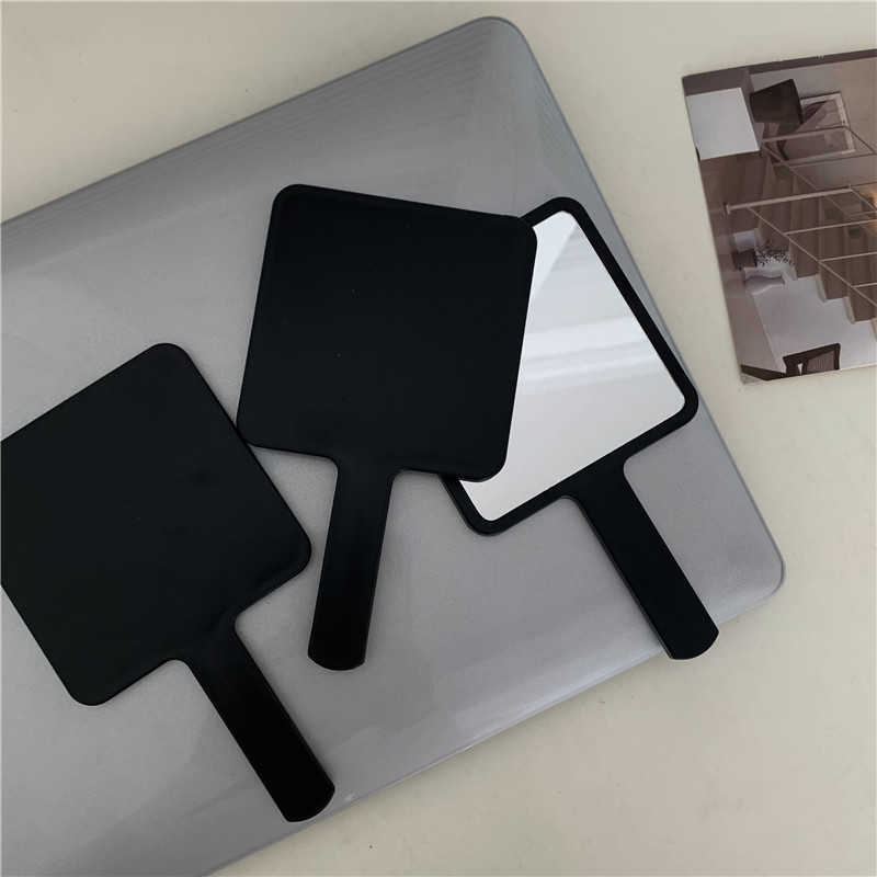 Ins Simple Solid Color Handle Mirror Portable Makeup Mirror High Beauty Handheld Makeup Mirror Handheld Small Mirror