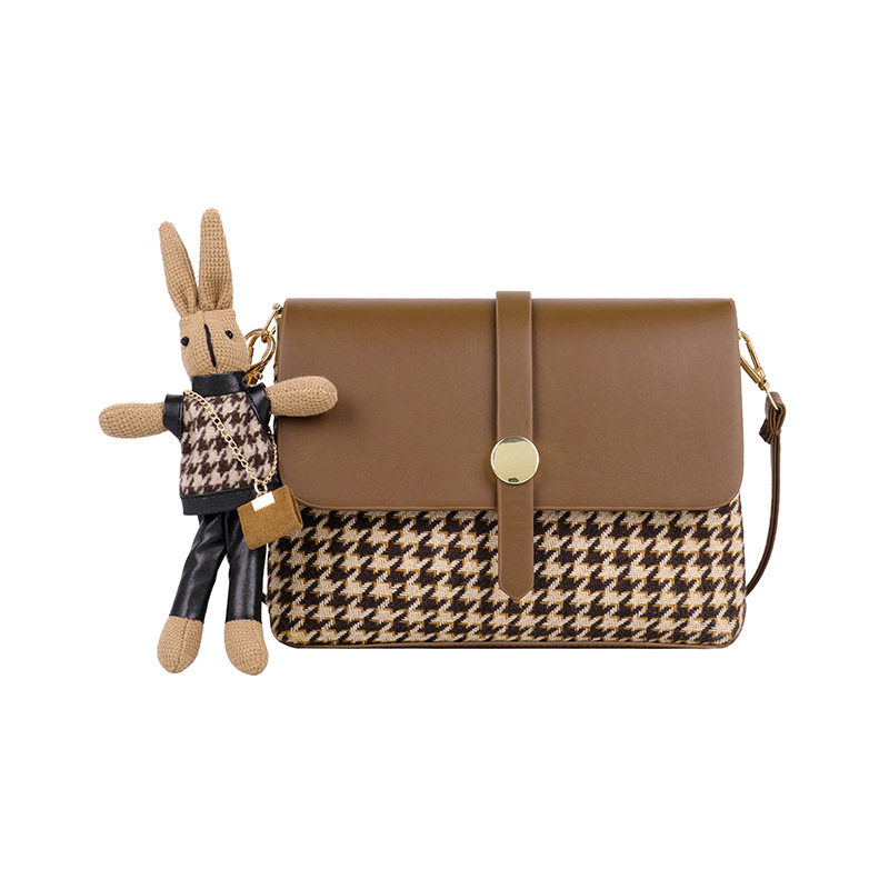 Women Shoulder Fashion Design Sense Crossbody Small Square Bag Triple Black Brown fashion