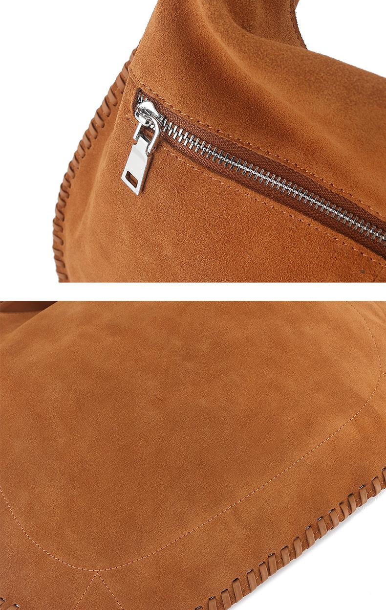 Isabel 2024 autumn/winter suede leather vintage France frosted woven wrist saddle large capacity single shoulder women's bag briefcase Bohemian 1