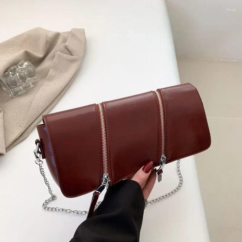 Totes Black Single Shoulder Bag For Women 2024 Korean Style Chain Crossbody Top Brand Handbag Clutch Designer Bolsa Feminina 9657 4