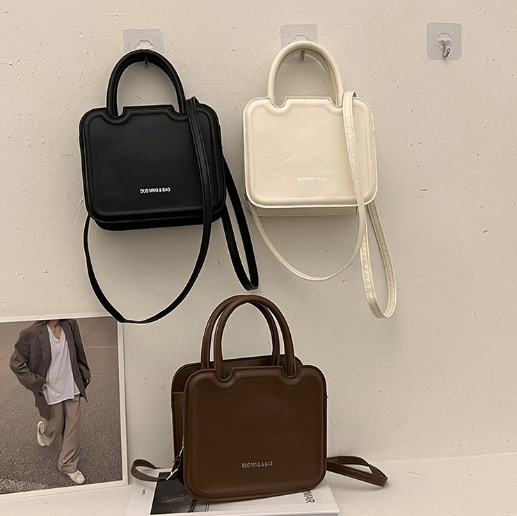 Women Shoulder Fashion 3 Versatile Crossbody Solid Color Square Handbag Toe Bag Triple Black Beige Brown Free shipping