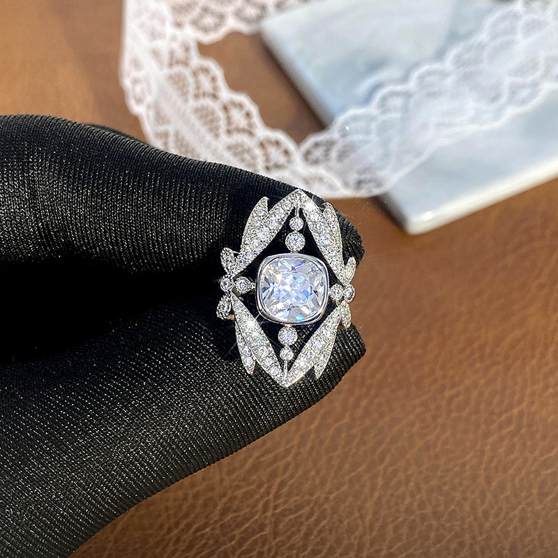 Wedding Rings: 10KT White Gold Fill Women's Vintage Cubic Zirconia Eternity Band