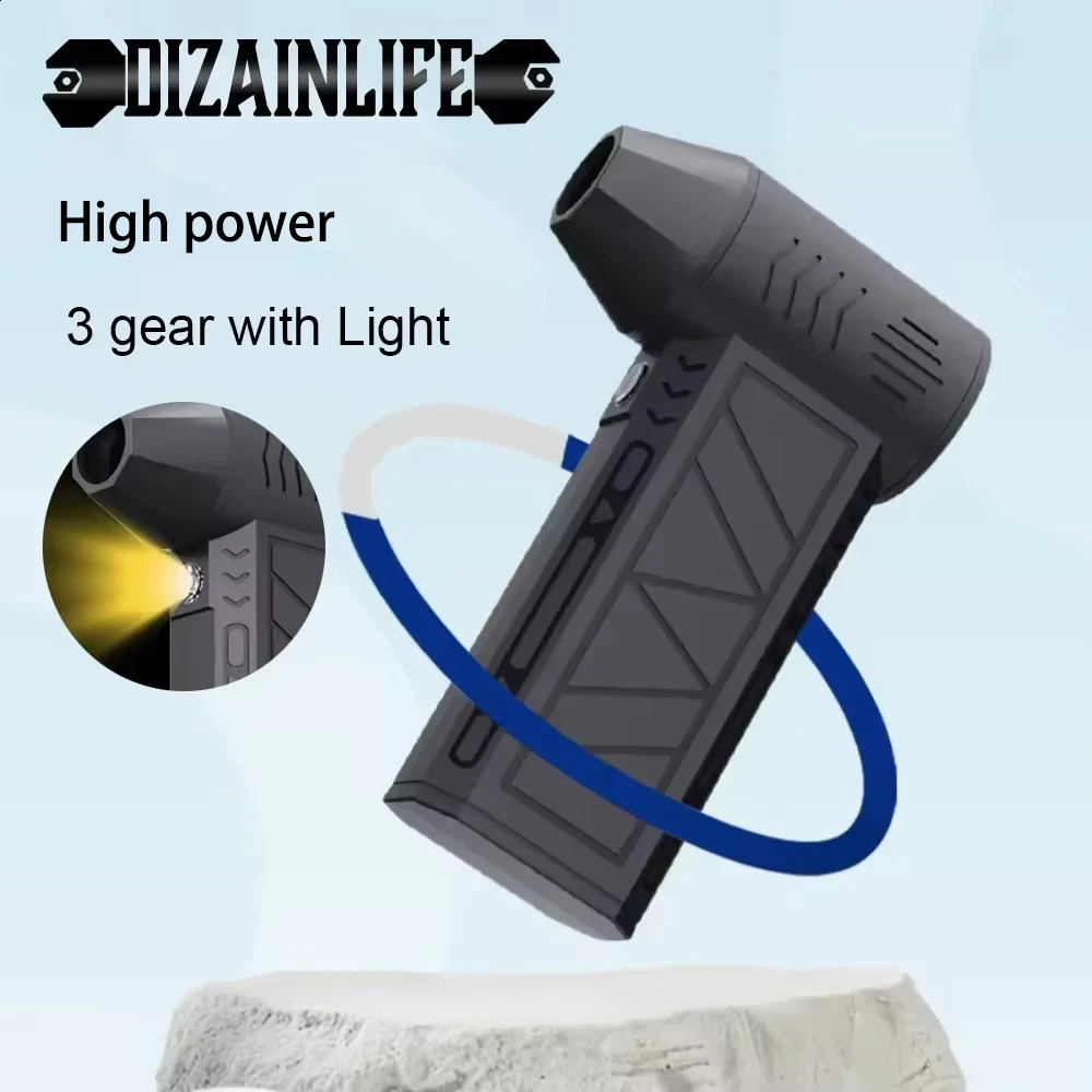 130000RPM Mini Turbojet Fan Electric Air Dust Collector Adjustable Wind Speed Turboviolent Blower Rechargeable Comes with Light Vehicle Cleaning 24093