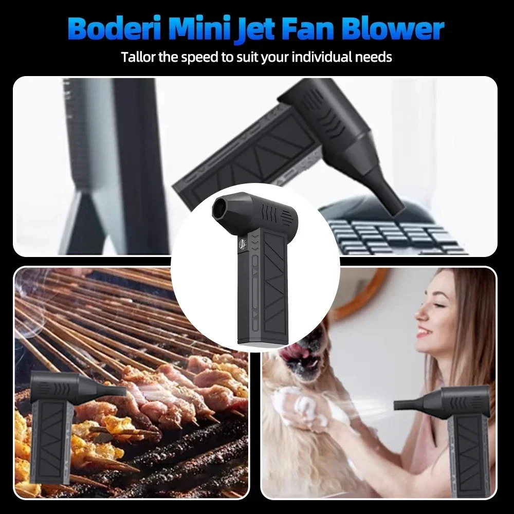 130000RPM Mini Turbojet Fan Electric Air Dust Collector Adjustable Wind Speed Turboviolent Blower Rechargeable Comes with Light Vehicle Cleaning 24093
