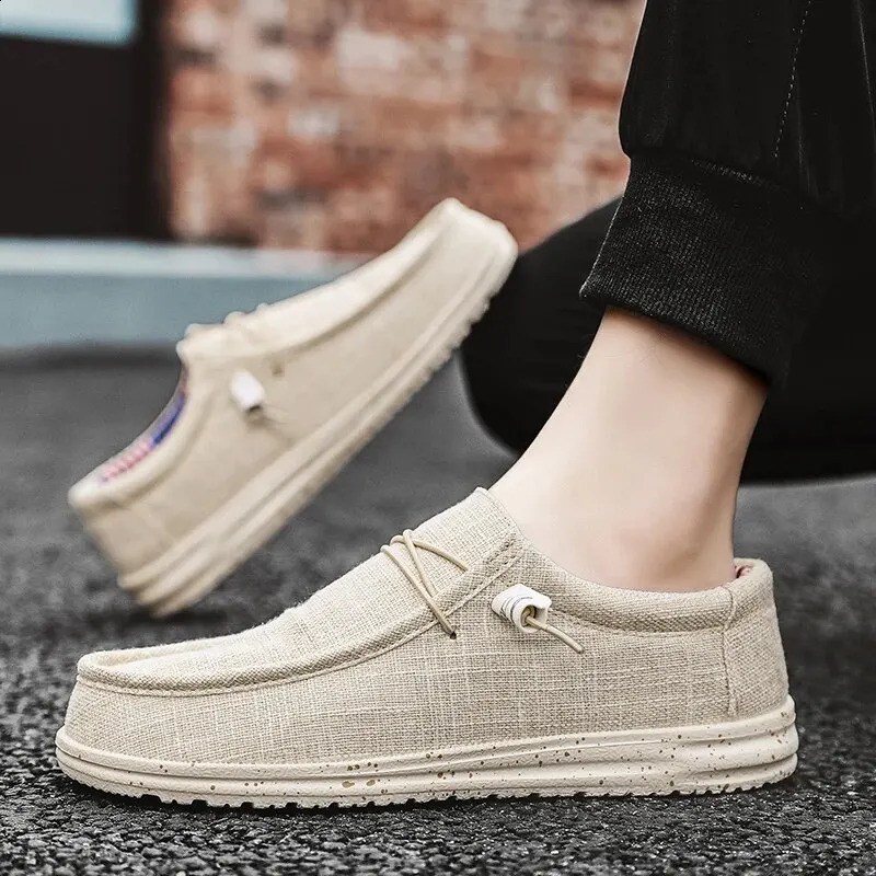 Mens breathable casual canvas sneakers comfortable and soft suitable for mens lightweight driving boat shoes ww 241008