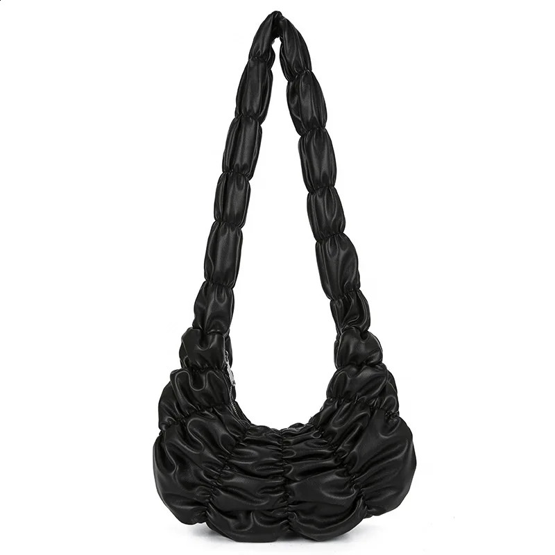 Pleated Half-moon Shaped Shoulder Bag 240929 - view 5