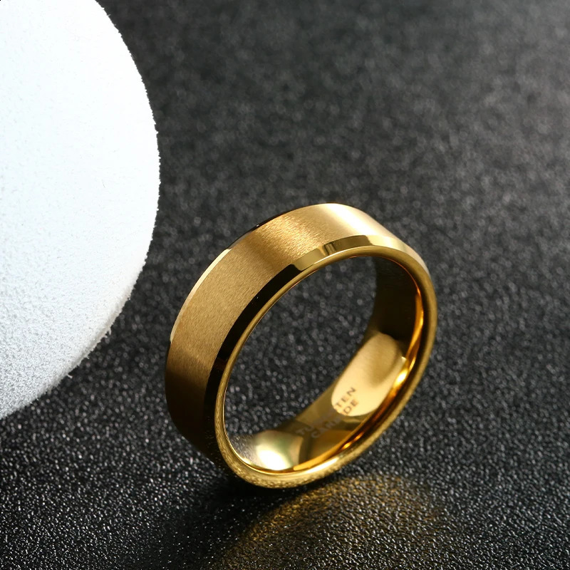 Trendy Tungsten Rings Wedding Bands For Women Men Couples For Engagement Ring Holiday Gifts Anillo Tungsteno Pareja Boda Marriag 240927