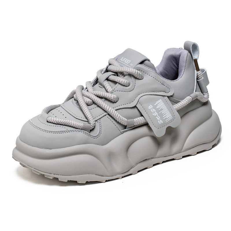 New autumn and winter men's thick soled low top chunky shoes