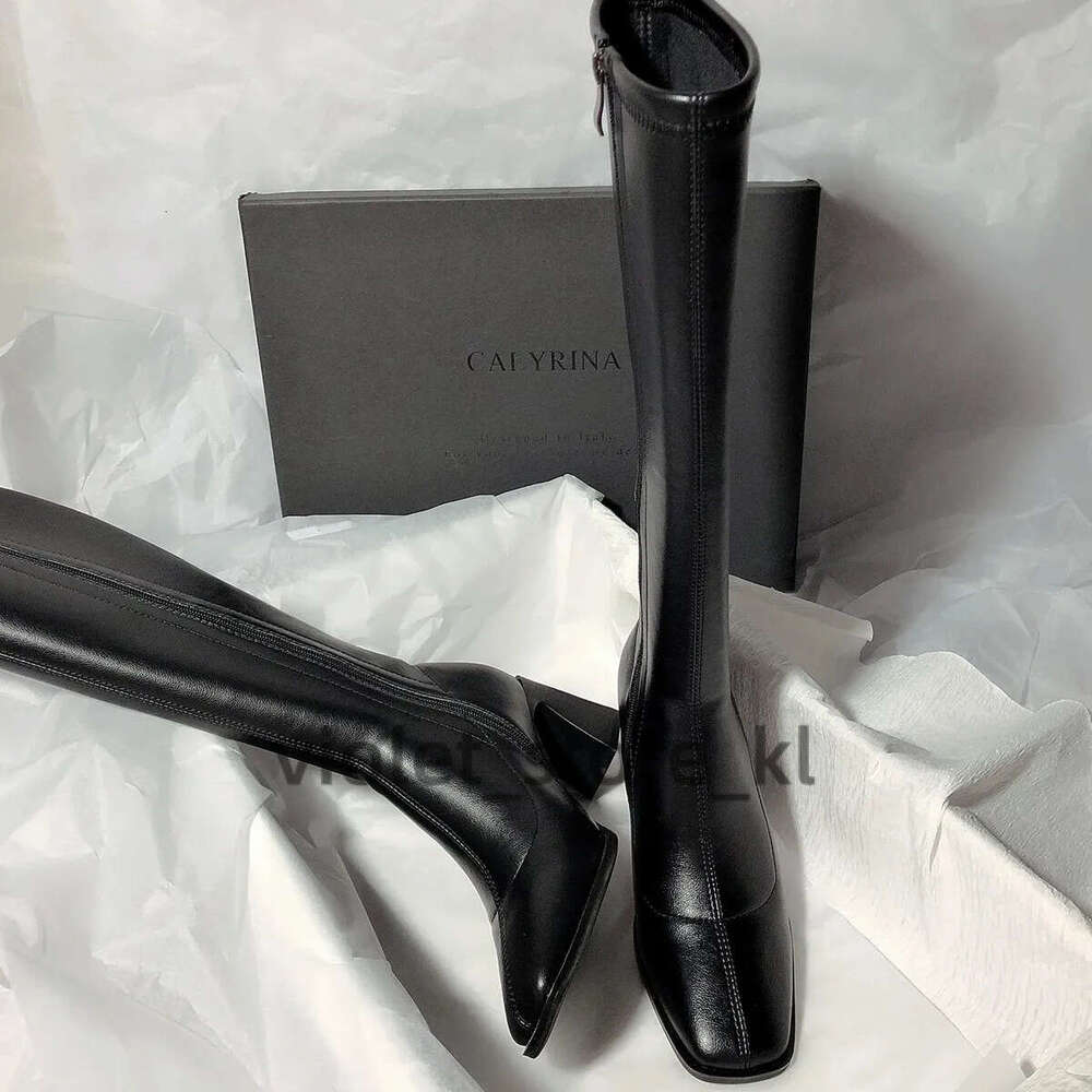 Designer Boot Luxury Boot Black Boot 7Cm Women Long Boots High Quality Leather Patent Leather Ladies Zip Knight Boots Fashion High Heel Knee-High Lady