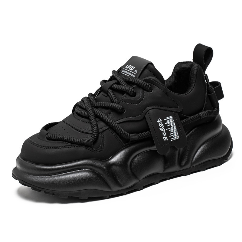 New autumn and winter men's thick soled low top chunky shoes