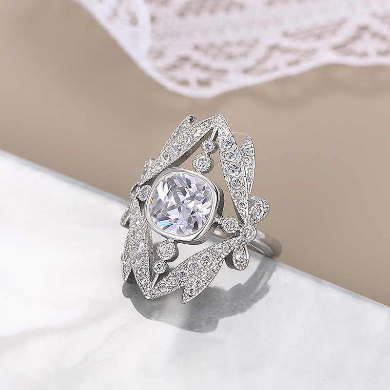 Wedding Rings: 10KT White Gold Fill Women's Vintage Cubic Zirconia Eternity Band