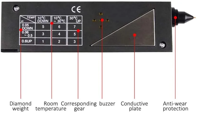 Professional Measurements High Accuracy Diamond Tester Gemstone Gem Selector II Jewelry Watcher Tool LED Diamond Indicator Test Pen