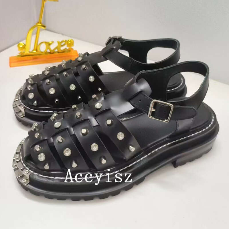 Summer New Solid Color Leopard Pattern Sandals Women's Thick Sole Hollow Simple Versatile Sandalias Daily Casual Commuter Shoes