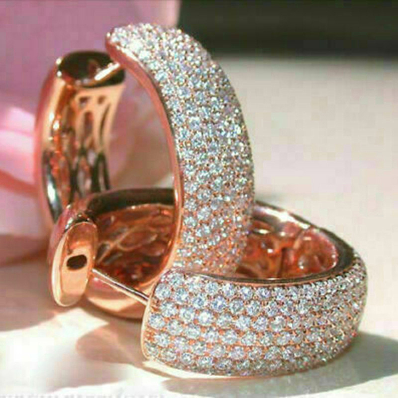 Sparkg Clip Earrings: Sterg Sier Rose Gold Fill Micro Cubic Zirconia CZ Dia Studs for Women 3a79