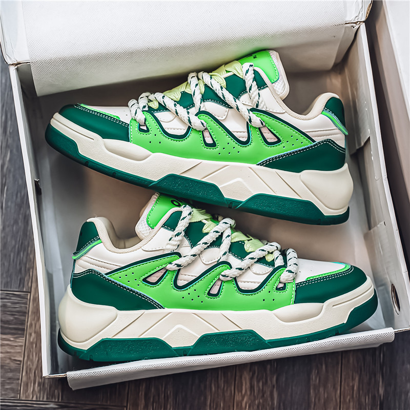 Autumn new men's thick soled leather versatile casual sports shoes