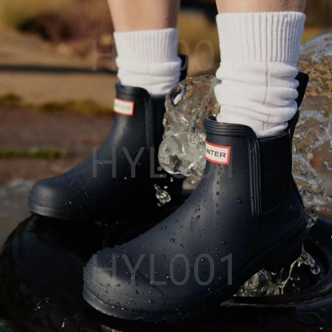 Women Rain Boots Designer hunter Boots Luya Rain Shoes Woman hunter shoes womens hunter Rubber rain boots formal wellies Fashion wellington boots