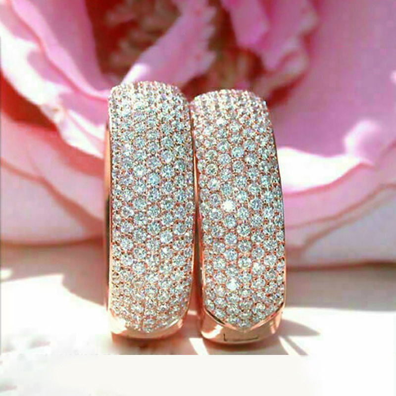 Sparkg Clip Earrings: Sterg Sier Rose Gold Fill Micro Cubic Zirconia CZ Dia Studs for Women 3a79