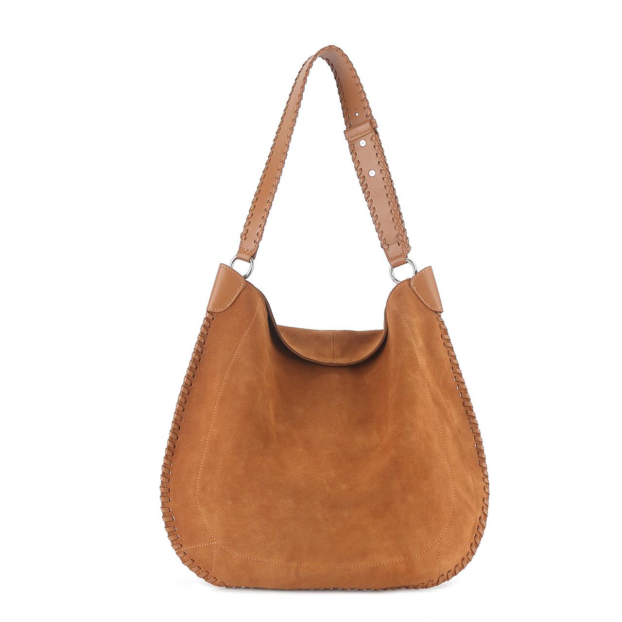 Isabel 2024 autumn/winter suede leather vintage France frosted woven wrist saddle large capacity single shoulder women's bag briefcase Bohemian 1