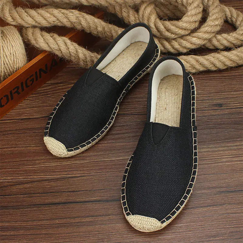Summer and Autumn Mens Canvas Shoes Breathable Mens Casual Shoes Slide on Linen Shoes Graffiti Espadrilles Womens Shoe Apartment 240930