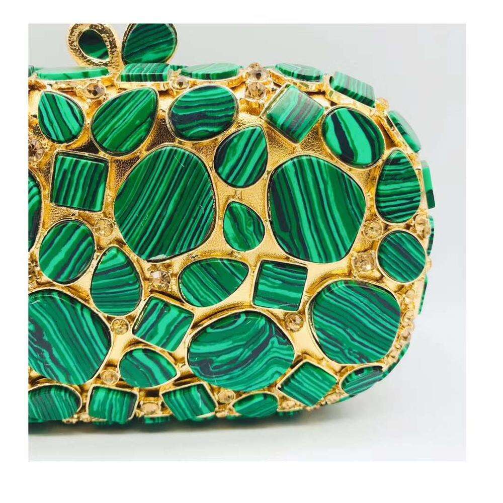 Green Rhie Clutch Crystal Purse Women Handbag Evening Bag Party Handbags Fashion Dia Dinner Banquet Clutches Bags Gift