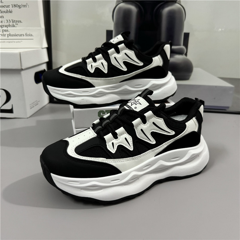 Men's 2024 new thick soled height increasing trend retro sports shoes