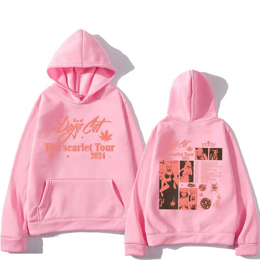 Mens Hoodies Sweatshirts Doja Cat The Scarlet Tour Hoodies Strtwear Hip Hop Long Slve Hooded Sweatshirts Sudaderas Cartoon Graphic Printing Pullover Y
