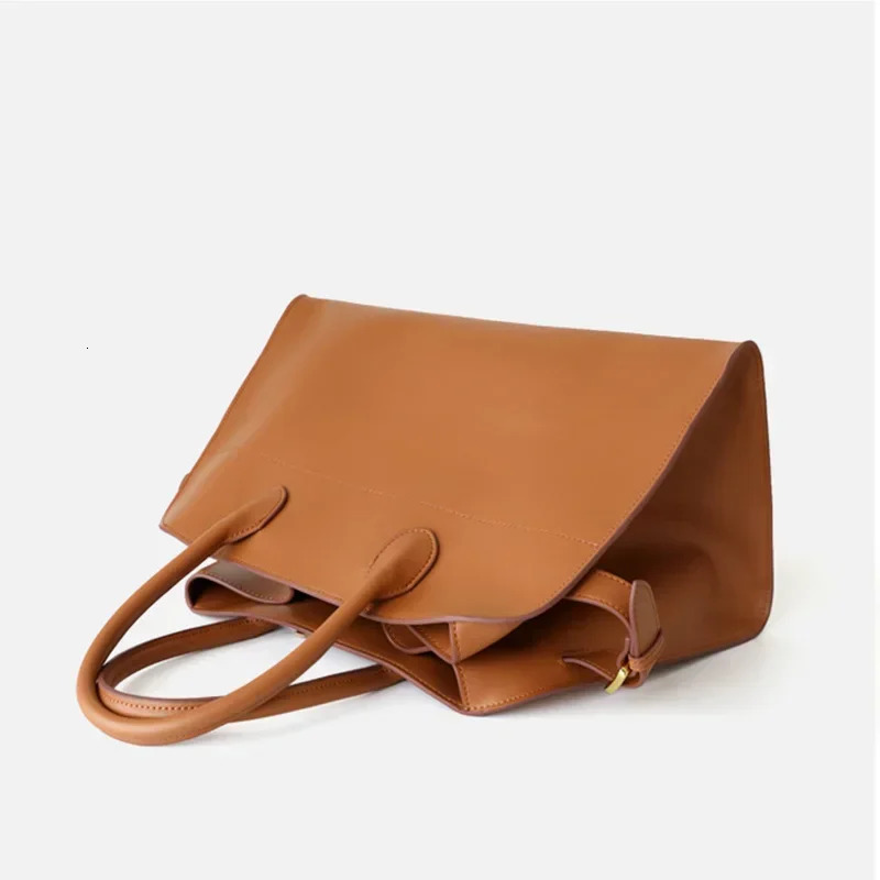 Women's Large Tote Genuine Leather Shoulder Bags 2023 Female Retro Handbags High Quality Ladies Messenger Bag Black