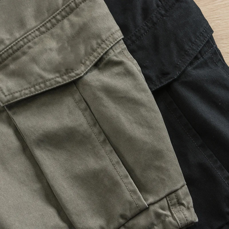 Summer Mens Shorts Workwear Shorts Loose Straight Trendy Multi Pocket Casual Capris Cargo Shorts 241007