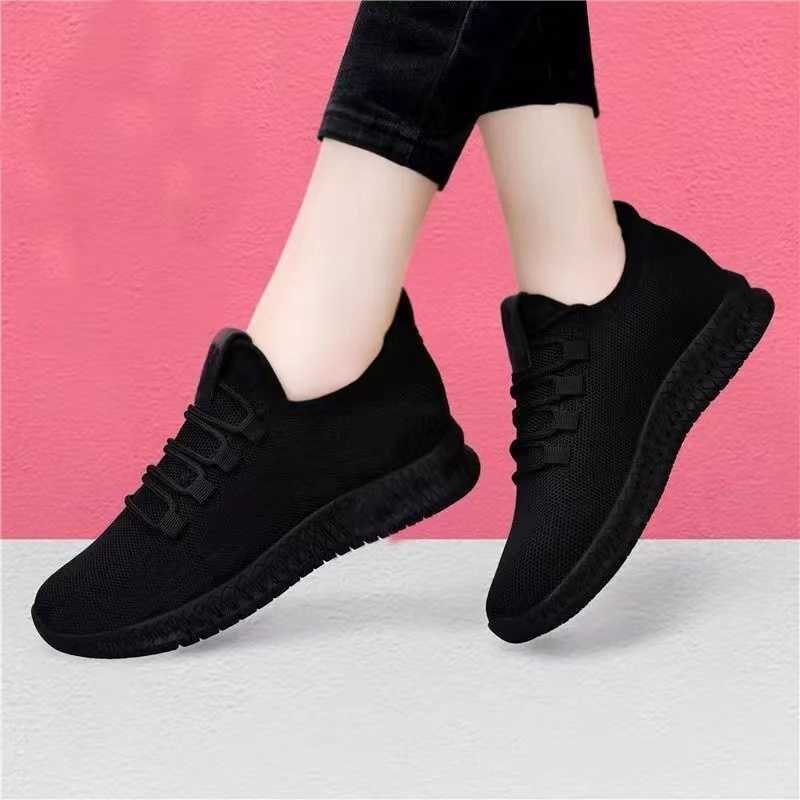 Sports shoes for women casual and fashionable thick soled soft sports shoes 2024 spring/summer round shoelaces for increased breathability and comfort