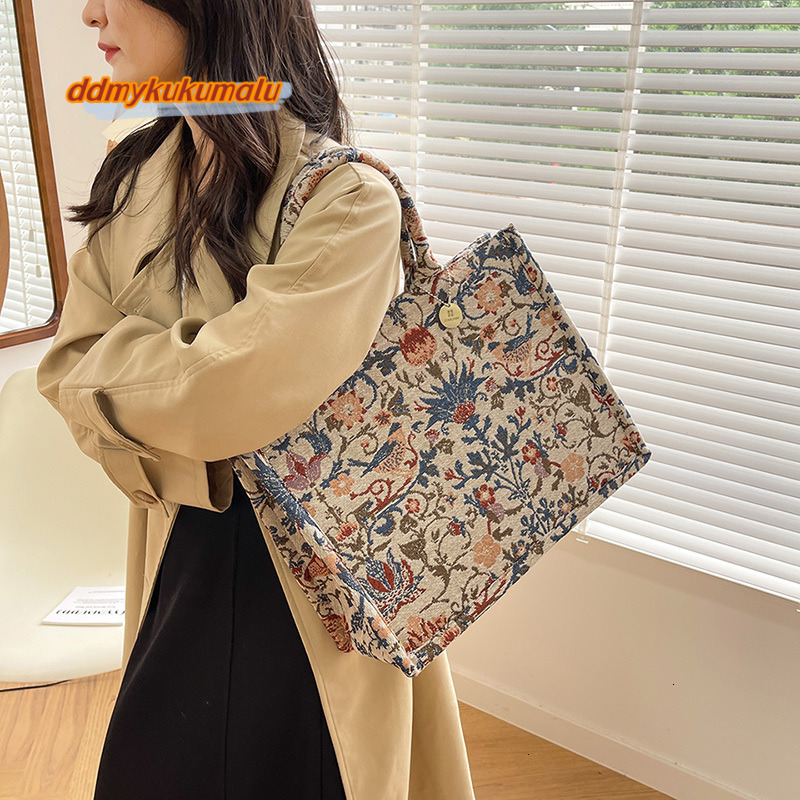 Large Capacity Bag For Women Designer Handbags 2022 Fashion Embroidery Female Shopper Canvas Tote Shoulder Bags H6.21#35.28 ddmykukumalu
