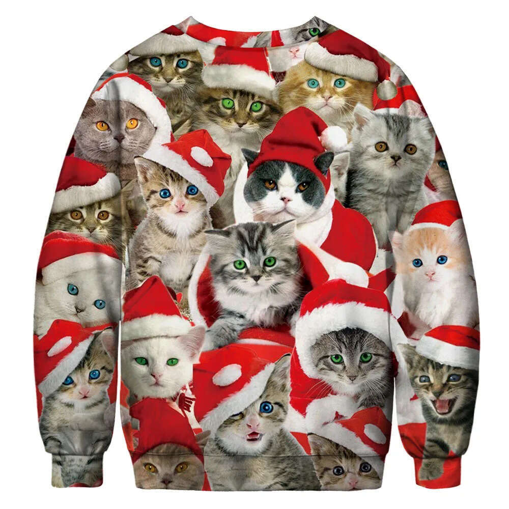 shanshi men hoodies designers New round neck hoodie quirky Santa Claus men's couple clothing