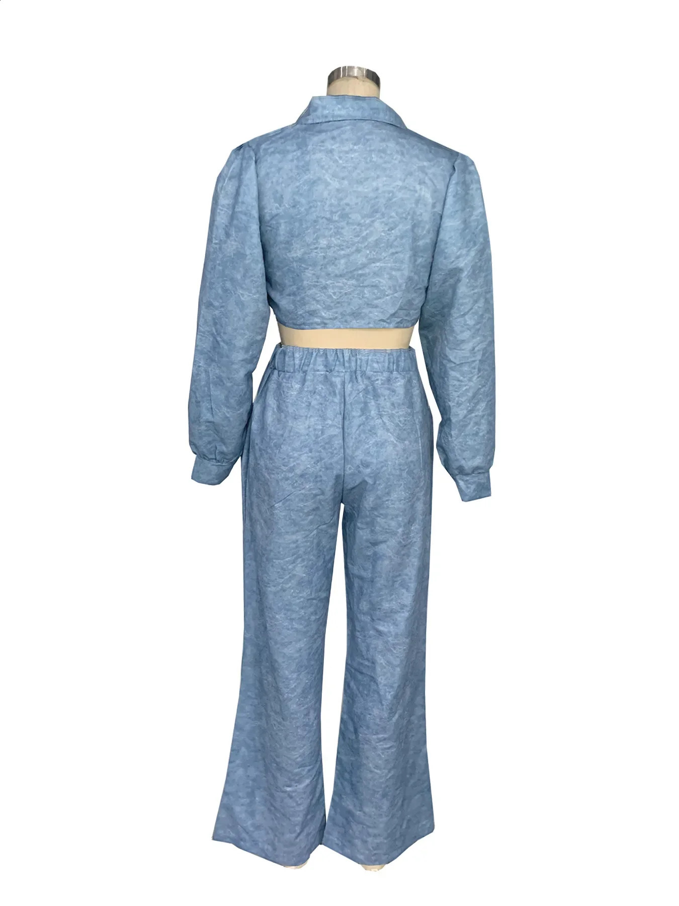 Two piece womens coat autumn long sleeved casual wide leg pants set loose casual shirt mens matching pants set 240927