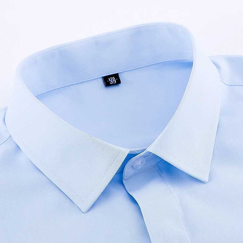 Mens classic French cuffed dress with long sleeves and no pockets tailcoat mens shirt with cufflinks formal party wedding white and blue X241007