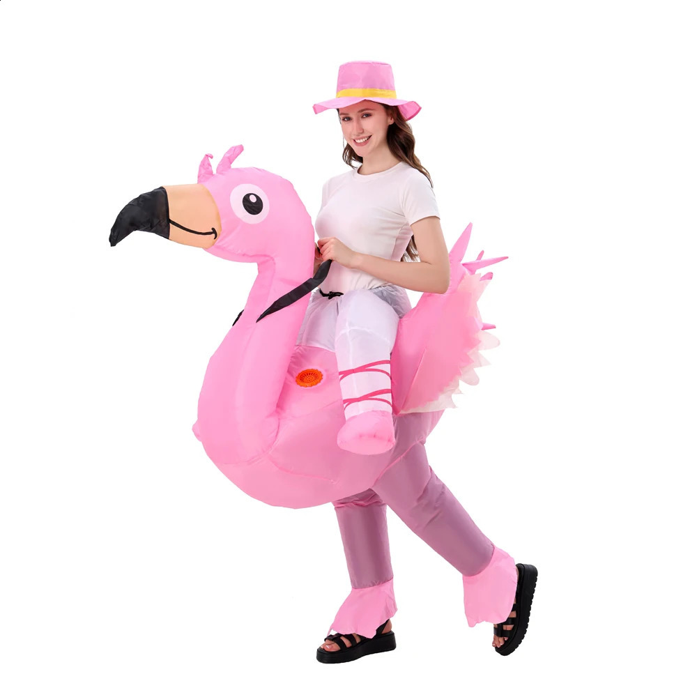 Flamingo Inflatable Costume Christmas Mascot Halloween Female Adult Children Cartoon Anime Party Role Play 241007